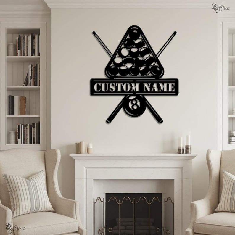Custom Billiards Neon Sign, Pool Room Decor With Name, Gift for Dad ...