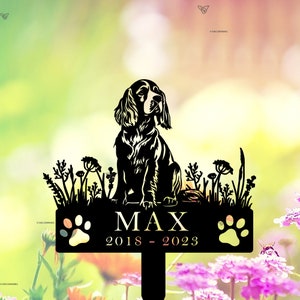 Custom Dog Memorial Stake,English Cocker Spaniels Dog Name Sign, Sympathy Sign, Pet Grave Marker, Remembrance Stake, Pet Memorial Gifts