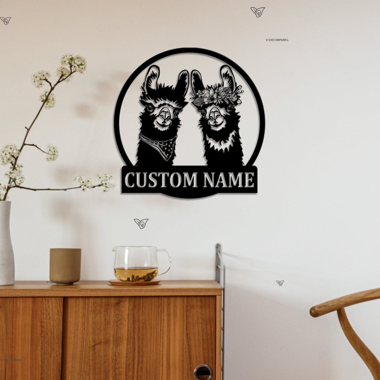 Custom Alpaca Metal Wall Art Alpaca Art Personalized Llama Farm Name ...