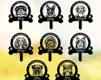 Custom Dog Memorial Stake, Personalized Pet Loss Garden Sign