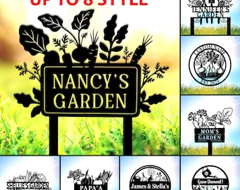 Custom Garden Sign, Personalized Metal Yard Decor, Vegetable or Flower Garden Sign, Garden Gift, Decor for Gardeners, Gift for Garden Lover