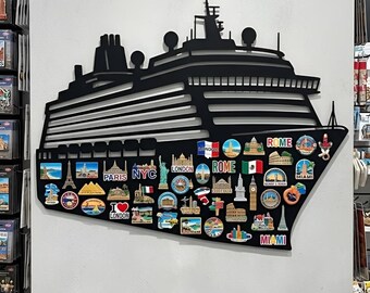 Cruise Travel Magnet Board, Ship Wall Decor for Vacation Memories and Wanderlust Lovers