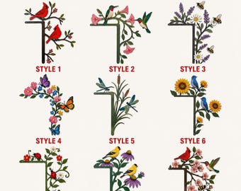 Bunte Garten-Pflanzen-Tür-Ecke, Blumenvogel-hängender Türbehang, Terrasse-Wanddekor für Pflanzen im Freien