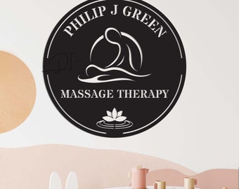 Metal Massage Therapist Sign Massage Therapy Decor Personalized Therapist Spa Name Sign Massage Therapist Metal Wall Art Beauty Salon Decor