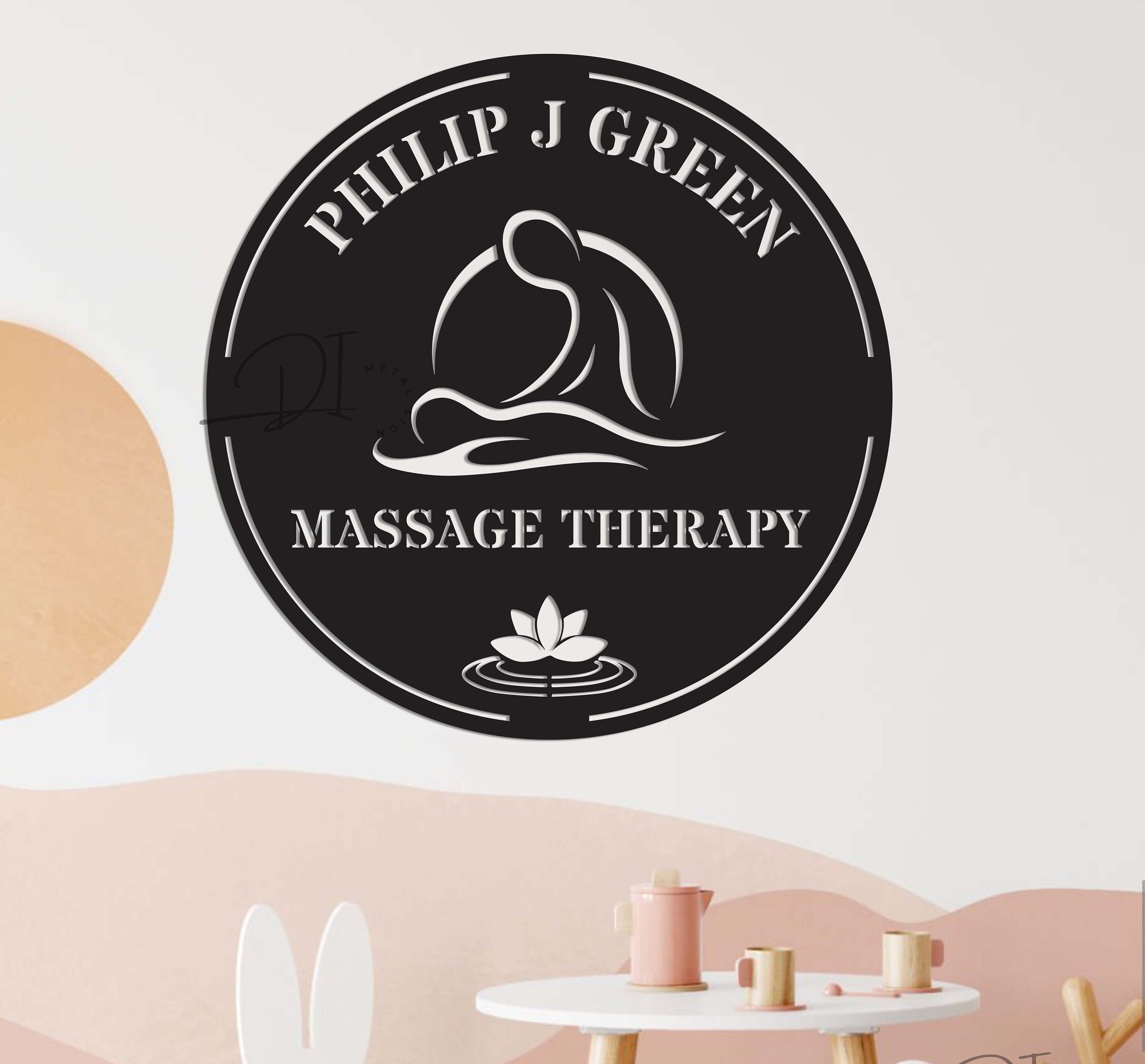 Metal Massage Therapist Sign Massage Therapy Decor Personalized