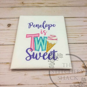 Two Sweet Ice Cream Cone Birthday Shirt | Ice Cream Birthday Shirt | 2nd Birthday | Sweet Birthday Girl | Ice Cream Cone Shirt