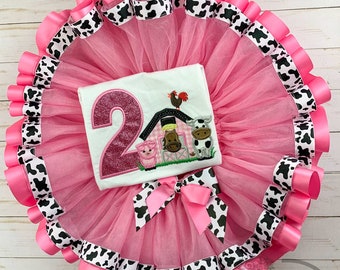 Girl Barnyard Theme Tutu and Shirt | Birthday Pink Outfit | Farm Animal Theme Birthday |  Farm 2nd Birthday Girl | Barn Yard Theme Party