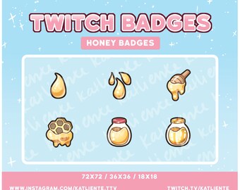 Kawaii Bee Sub/Bit Badges- Twitch