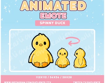 Geanimeerde emote gele kawaii eend: Twitch, Discord, YouTube (digitale download)