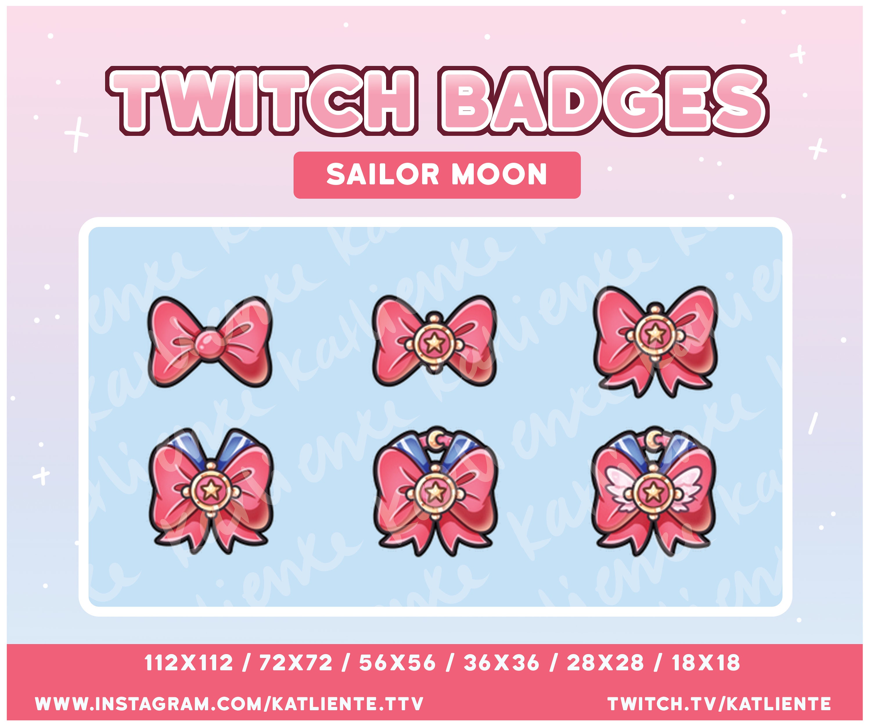 Twitch Subscriber Badges: Sailor Moon