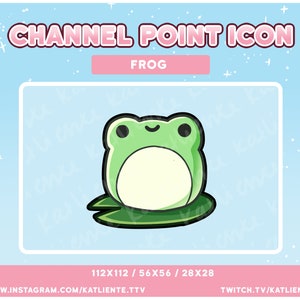 Frog on Lilypad Cute Kawaii Animal Pet Buns Fluffy Channel Point Icon - Twitch