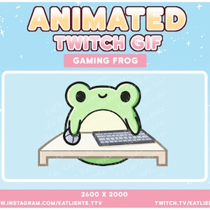 Kawaii Animated Frog GIF Twitch Discord PNGtuber, Vtuber, Emote for Stream