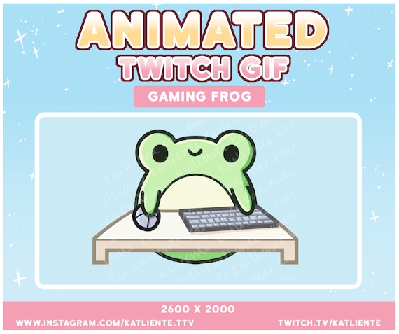 Kawaii Animated Frog GIF Twitch Discord PNGtuber, Vtuber, Emote for Stream