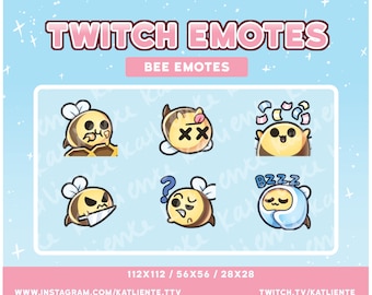 Kawaii Bee Emotes - Twitch, Discord, YouTube