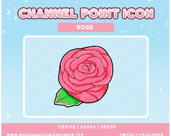 Pink Rose Kawaii Twitch Channel Point Icon (Digital Download)