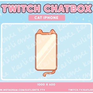 Op de afbeelding: Een roze en witte telefoonhoes met een cartoon-kattenontwerp. De hoes heeft kattenoren en een staart. De telefoonhoes is 1000 x 600 pixels.