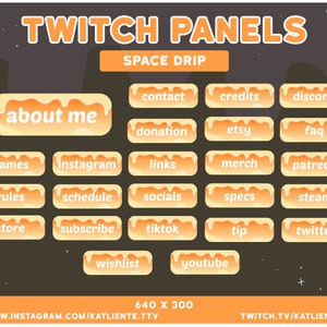 24 Slime Drip Outer Space Twitch Panels (Digital Download)