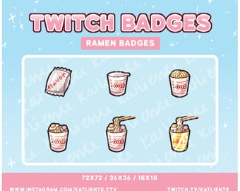 Kawaii Ramen Sub/Bit Badges- Twitch