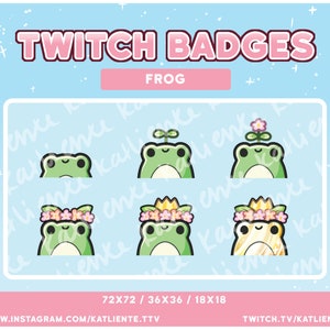 Kawaii Frog Sub/Bit Badges - Twitch, Youtube | Katliente