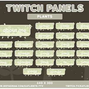 24 Panels Cute Pastel Light Green Forest Cottage Core Leafy Plant for Twitch Streaming