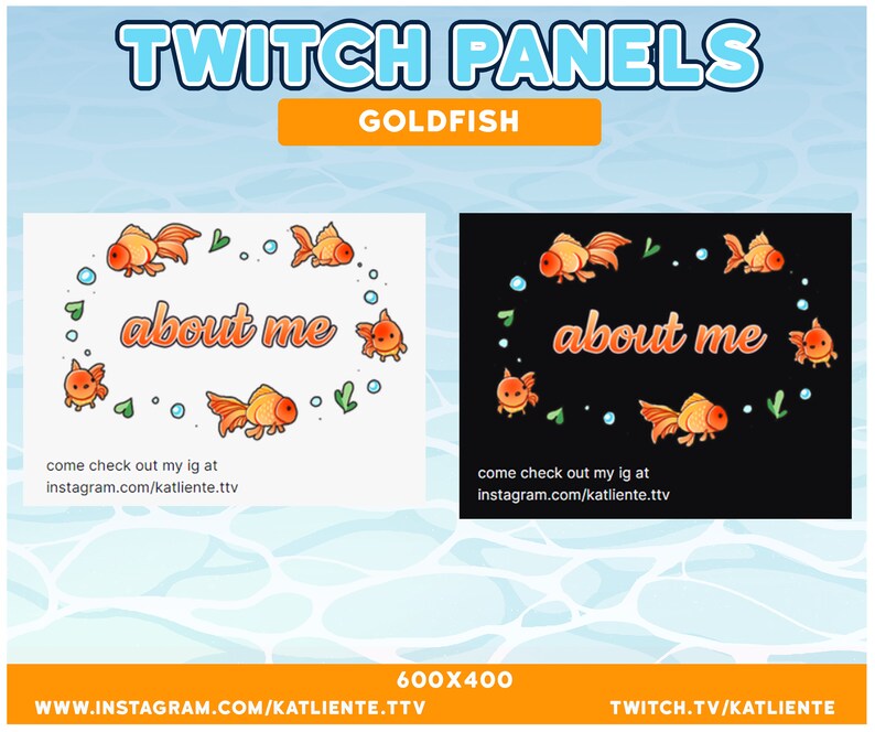 Goldfish Twitch Panels: Lofi Kawaii Chibi Sea Creature (digital ...