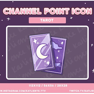 Lila Tarotkort Twitch Channel Point Icon (digital nedladdning)