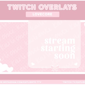 Animated Lofi Pink Love Core Valentines Twitch Overlays and Scenes CUSTOMIZABLE - Stream Starting, Stream Ending, Just Chatting, Gameplay