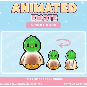 MALLARD Pato Kawaii animado girando en un círculo Emoticones de pájaros animales lindos - Twitch, Discord, YouTube