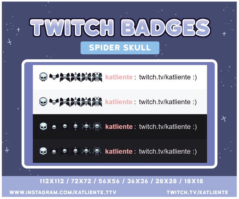Goth Pixel Bat Wing Skull Twitch Badges (digital Download) - Etsy
