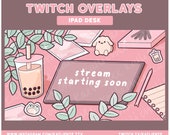 Animated Lofi Boba Twitch Overlays: Customizable Stream Scenes (Digital Download)