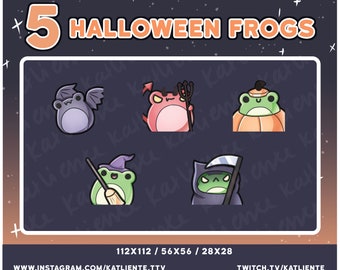 Kawaii Halloween Spooky Frog Emotes - Twitch, Discord, YouTube
