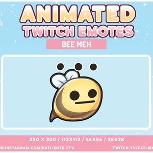 Animated Kawaii Meh Unimpressed Bee Emote - Twitch, Discord, YouTube
