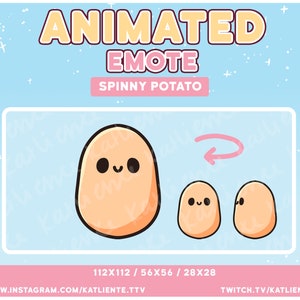 Animated Kawaii Potato Food Spinning in a Circle Emote - Discord, YouTube, NOT FOR TWITCH!!!