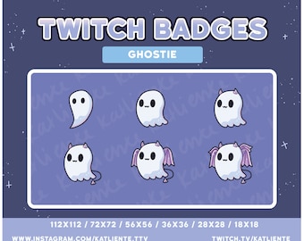 Ghost Spooky Witchy Bat Wing Sub/Bit Badges - Twitch