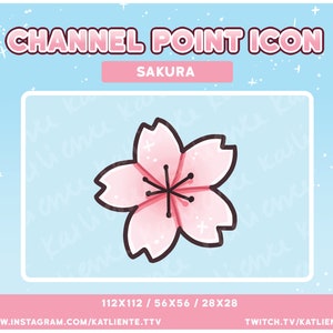 Pink Cute Kawaii Sakura Flower Japan Icono de punto de canal de flor de cerezo japonés - Twitch