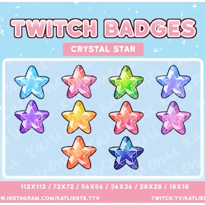 Crystal Gem Star Sub/Bit Badges for Twitch -  Moon, Angel Sailor Moon