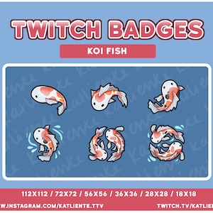 Lofi Koi Fish in the Sky Sub and Bit Badges - Twitch, Discord