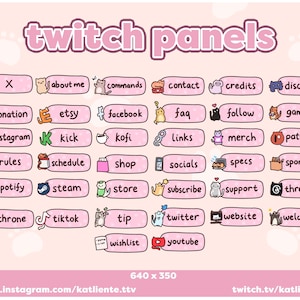 38x Uroczy pastelowy różowy kotek kotek zwierzę domowe tabby doodle ręcznie rysowane panele harajuku dla Twitch | Katliente, Kaliente