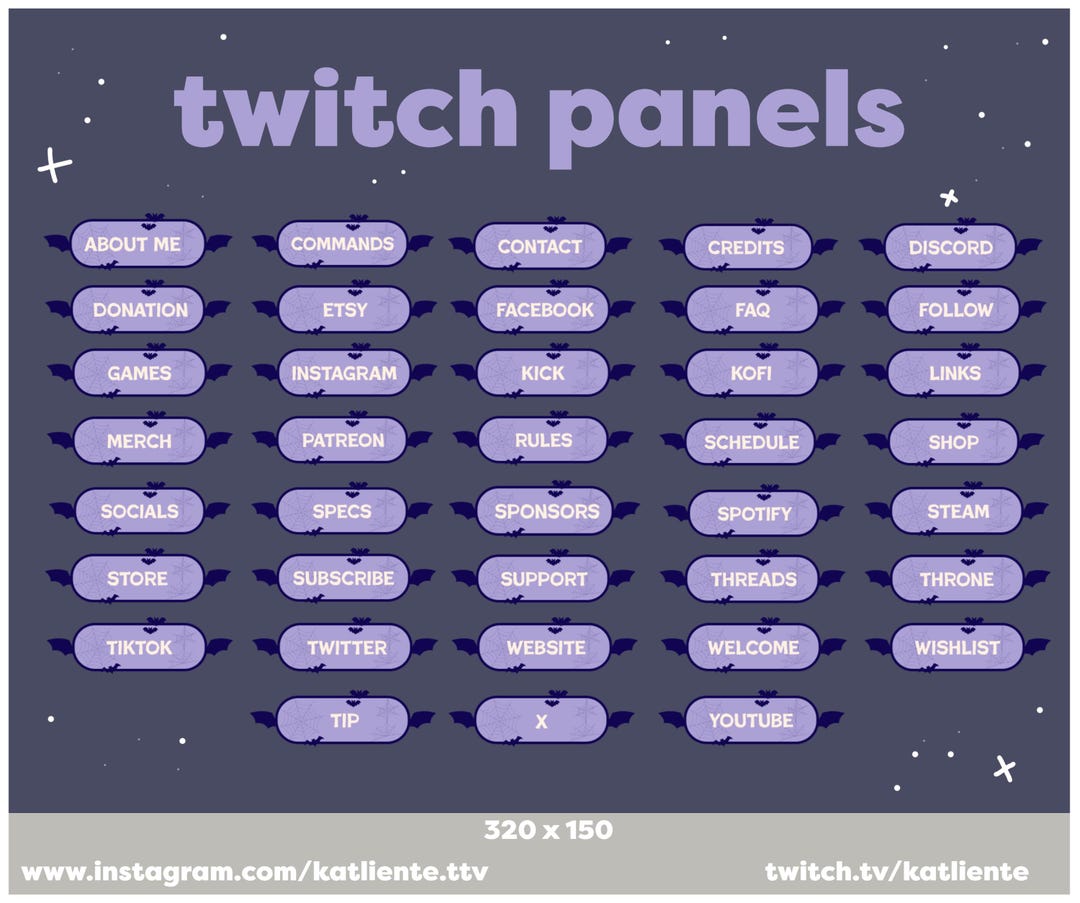 38x Cute Halloween Spooky Bat Wing Twitch Panels | Katliente, Kaliente ...
