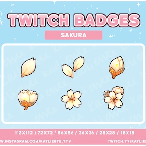 Kawaii Sakura Cherry Blossom Twitch Badges (Digital Download)