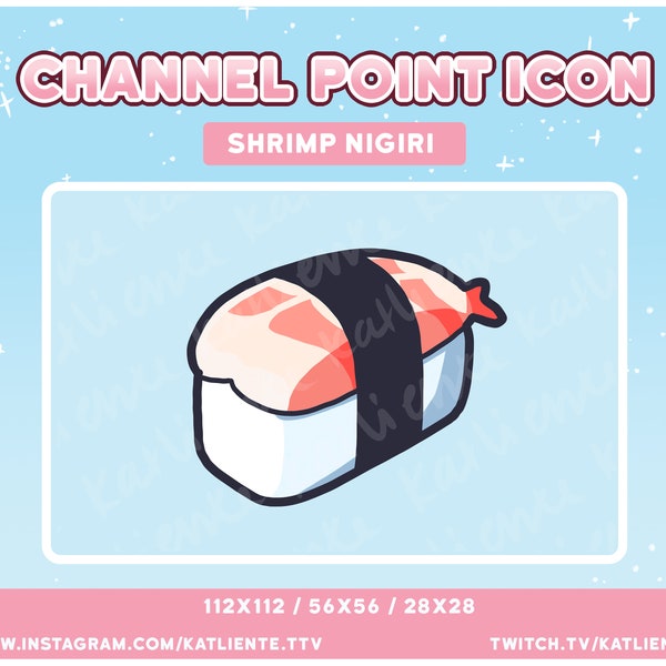 Shrimp Salmon Nigiri Sushi Sashimi Japan Japanese Food Ramen Udon Tempura Channel Point Icon - Twitch