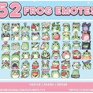 ENORME SET di 51 emote Kawaii Frog - Twitch, Discord, YouTube / Katliente