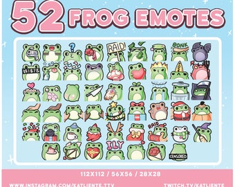 MASSIVE SET of 51 Kawaii Frog Emotes - Twitch, Discord, YouTube | Katliente