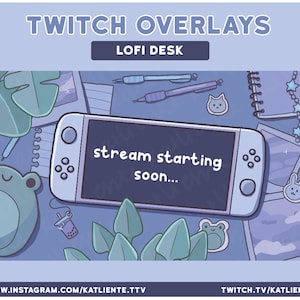 Animated Lofi Gaming Desk Switch Twitch Overlays and Scenes - Stream Starting, Be Right Back, Stream Ending, Just Chatting, Gameplay