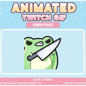 Animated Kawaii Frog Angry Knife Emote - Twitch, Discord, YouTube