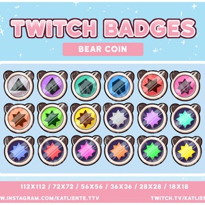 18x PANDA American Grizzly Polar Bear Coin Bearcoin Pet Animal Sub/Bit Badges - Twitch