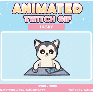 Kawaii Animated Husky Dog Pet GIF Twitch Discord PNGtuber, Vtuber, Emote for Stream