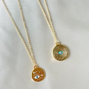 Gold Evil Eye Necklace, Evil Eye Necklace, Nazar Necklace, Charm Necklace, Protection Necklace, Pendant Necklace, Layering Necklace