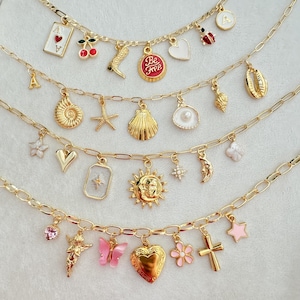 Build Your Own Custom Charm Necklace for Women, Pick Your Charms, Summer Charm Necklace, Vintage Chunky Necklace, Personalized Birthday Gift