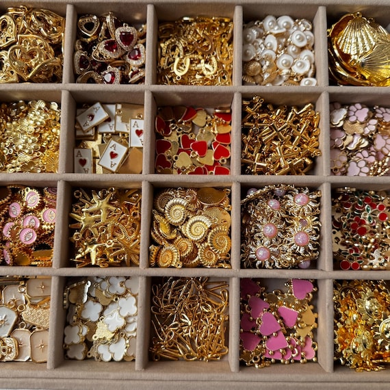 Gold Plated Charms for Jewelry Making, Bulk Charm Set for Necklace and Bracelet, DIY Jewelry Supplies, Small Pendant Charms